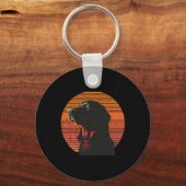 ヴィンテージゴールデンレトリバー愛犬家クリスマスバット キーホルダー (正面)