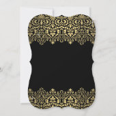 ヴィンテージゴールデンレースエレガントリハーサルディナーパーティー 招待状 (裏面)