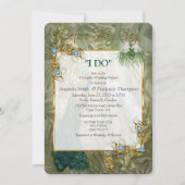 ヴィンテージゴールデン王室のピーコックテンプルドリームズ 招待状 (正面)