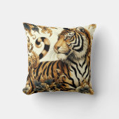 ヴィンテージゴールデン絵を描タイガー クッション (正面)