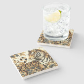 ヴィンテージゴールデン絵を描タイガー ストーンコースター (横)