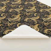 ヴィンテージゴールデン葉フローラ シェルパブランケット (3/4)