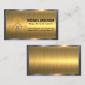 ヴィンテージゴールデン鍵 |実在財産 |メタリック 名刺 (正面/裏面)