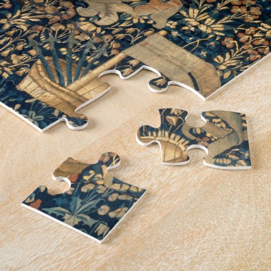 ヴィンテージゴールデン鹿王室のとクレストデザイン(1501) ジグソーパズル (側面)