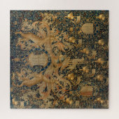 ヴィンテージゴールデン鹿王室のとクレストデザイン(1501) ジグソーパズル (横)