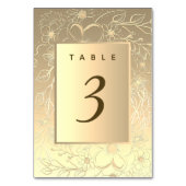 ヴィンテージゴールドのウェディングテーブルナンバー テーブルナンバー (正面)