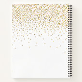 ヴィンテージゴールドのコンフェッティ ブライダルシャワーレシピ ノートブック (裏面)