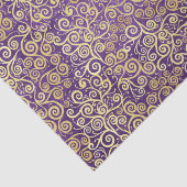 ヴィンテージゴールドのスワールパターンラグジュアリー紫色アメシスト 薄葉紙 (詳細)