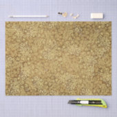 ヴィンテージゴールドのスワールパターン クラシックアブストラクトブラウン 薄葉紙 (クラフト)