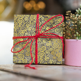 ヴィンテージゴールドのスワールパターン クラシック エレガントなタウペ 薄葉紙