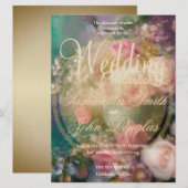 ヴィンテージゴールドのバラがオールドダッチスタイルで描かれたもの (正面/裏面)