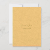 ヴィンテージゴールドの刺繍が施されたユダヤ教の結婚式 招待状 (裏面)