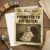 ヴィンテージゴールドの新聞を使った妊娠発表 カード