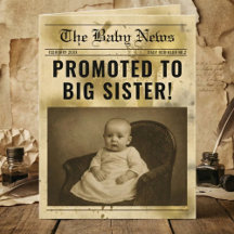 ヴィンテージゴールドの新聞を使った妊娠発表