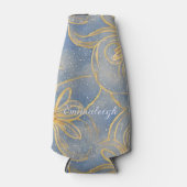 ヴィンテージゴールドの軽い花柄モノグラム ボトルクーラー (正面)