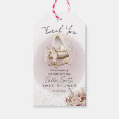 ヴィンテージゴールドゆりかごベビーシャワー感謝ギフトタグ ギフトタグ (正面)