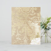 ヴィンテージゴールドオルネートフローラルスクリプトスクラップブックペーパー (スタンド正面)