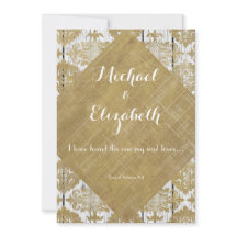 ヴィンテージゴールドダマスクと木に聖書の一節