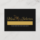 ヴィンテージゴールドフォイルドラゴンフライ結婚のメニュー選択 エンクロージャーカード (正面)