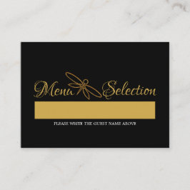 ヴィンテージゴールドフォイルドラゴンフライ結婚のメニュー選択 エンクロージャーカード