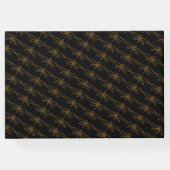 ヴィンテージゴールドフォイルドラゴンフライ結婚ズ ゲストブック (裏面)