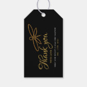 ヴィンテージゴールドフォイルドラゴンフライ結婚式の引き出物 ギフトタグ (正面)