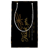 ヴィンテージゴールドフォイルドラゴンフライ結婚式の引き出物 スモールペーパーバッグ (正面)