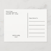 ヴィンテージゴールドフォイルドラゴンフライ結婚式の日付を保存 案内ポストカード (裏面)