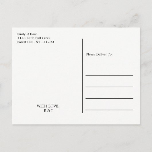 ヴィンテージゴールドフォイルドラゴンフライ結婚式の日付を保存 案内ポストカード (裏面)