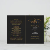 ヴィンテージゴールドフォイルドラゴンフライ結婚式 プログラム (スタンド正面)