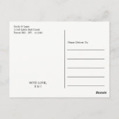 ヴィンテージゴールドフォイルドラゴンフライ結婚式 ポストカード (裏面)