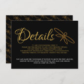 ヴィンテージゴールドフォイルドラゴン結婚フライ詳細 エンクロージャーカード (正面/裏面)