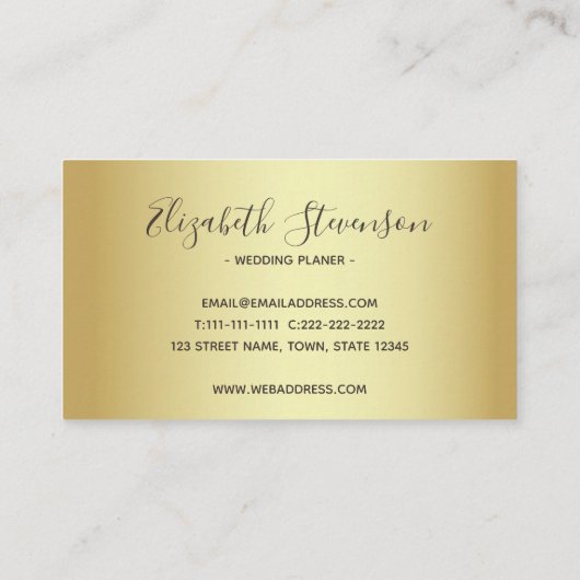 ヴィンテージゴールドフォイルプロフェッショナル 名刺 (裏面)