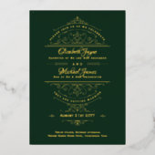 ヴィンテージゴールドフォイルリージェンシー華美グリーンズ 箔招待状 (正面)