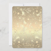 ヴィンテージゴールドフラワーラスティックウェディング 招待状 (裏面)