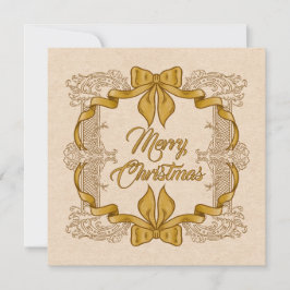 ヴィンテージゴールドリボン メリークリスマス シーズンカード