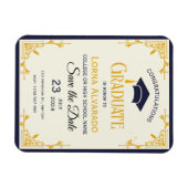 ヴィンテージゴールド卒業写真マグネット マグネット (横)