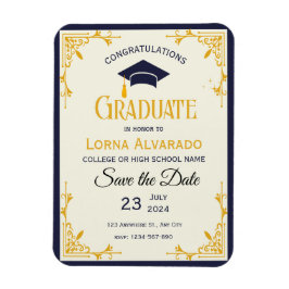 ヴィンテージゴールド卒業写真マグネット マグネット