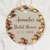 ヴィンテージゴールド フローラル ティーパーティー ブライダルシャワー フェイバータグ (裏面)