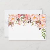 ヴィンテージゴールド ブラッシュピンク 牡丹 ウェディング RSVP カード (裏面)