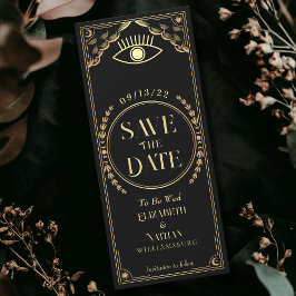 ヴィンテージゴールド ミスティカル タロットカード セーブ・ザ・デート 招待状