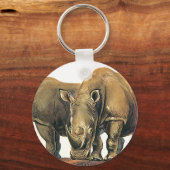 ヴィンテージサイまたはサイ、野生のジャングル動物 キーホルダー (正面)