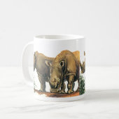 ヴィンテージサイまたはサイ、野生のジャングル動物 コーヒーマグカップ (正面左)