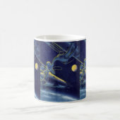 ヴィンテージサイエンスフィクションSFエイリアンon Spacewalk コーヒーマグカップ (中央)