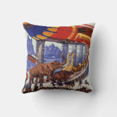 ヴィンテージサイエンス・フィクション、ノアの箱舟の野生動物 クッション (裏面)