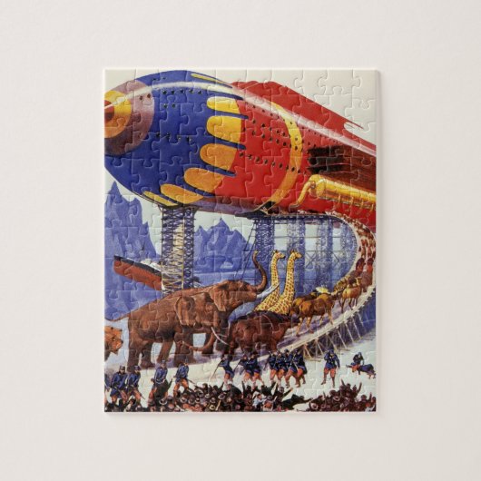 ヴィンテージサイエンス・フィクション、ノアの箱舟の野生動物 ジグソーパズル (縦)