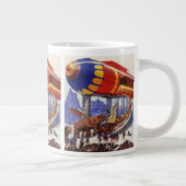 ヴィンテージサイエンス・フィクション、ノアの箱舟の野生動物 ジャンボコーヒーマグカップ (右)