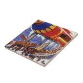 ヴィンテージサイエンス・フィクション、ノアの箱舟の野生動物 タイル (側面)