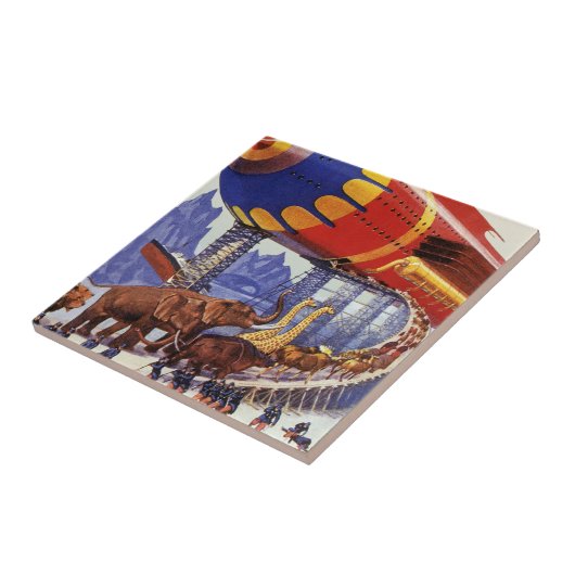 ヴィンテージサイエンス・フィクション、ノアの箱舟の野生動物 タイル (側面)