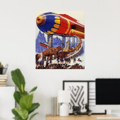 ヴィンテージサイエンス・フィクション、ノアの箱舟の野生動物 ポスター (ホームオフィス)